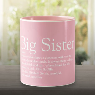 Tasse 2 Couleurs Meilleure Sœur du Monde Définition Rose Féminin