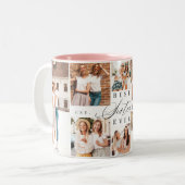 Tasse 2 Couleurs Meilleure Soeur Soeur Soeur Script Coeur Photo Col (Devant gauche)