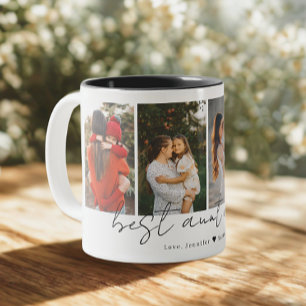 Tasse 2 Couleurs Meilleure tante Ever Script moderne 4 Photos Colla