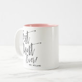Tasse 2 Couleurs Meilleure tante jamais | Style de script personnal (Devant gauche)