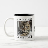 Tasse 2 Couleurs Meilleures Empreintes de Patte de Chat Kitty au Mo (Gauche)