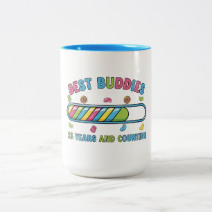 Tasse 2 Couleurs Meilleurs amis 25 ans et plus