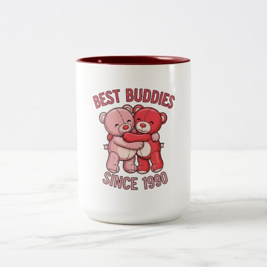 Tasse 2 Couleurs Meilleurs Amis Depuis 1990 Ours (Centre)
