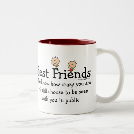 Tasse 2 Couleurs Meilleurs amis (les deux côtés) (Droit)