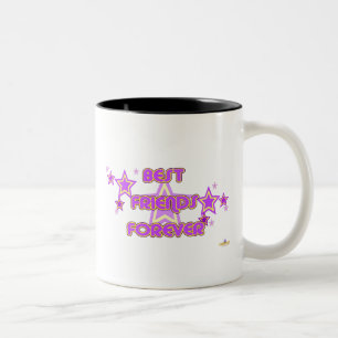 Tasse 2 Couleurs Meilleurs Amis Pour Toujours Purple Yellow Stars