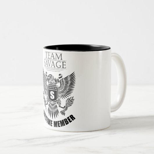 Tasse 2 Couleurs Membre à vie de l'équipe Savage (Devant droit)