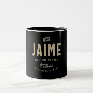 Tasse 2 Couleurs Membre de l'équipe Jaime Lifetime Nom personnalisé