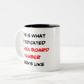 Tasse 2 Couleurs membre du conseil scolaire, dédié (Devant gauche)