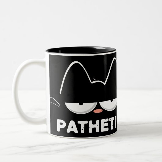 Tasse 2 Couleurs Mème de chat pathétique (Gauche)
