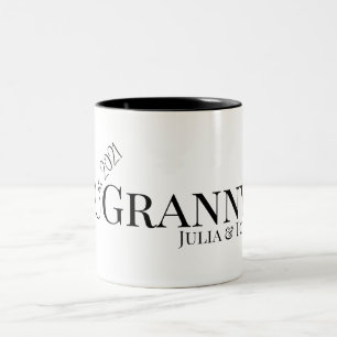 Tasse 2 Couleurs Mémé ou Mamie Année de création de coutume moderne