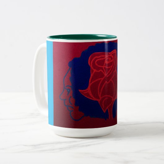 Tasse 2 Couleurs Mémoire de Rose (Devant gauche)