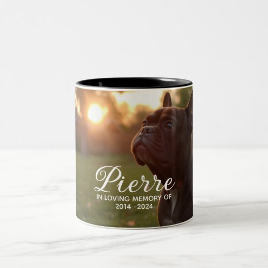 Tasse 2 Couleurs Mémorial de perte de chien  (Centre)