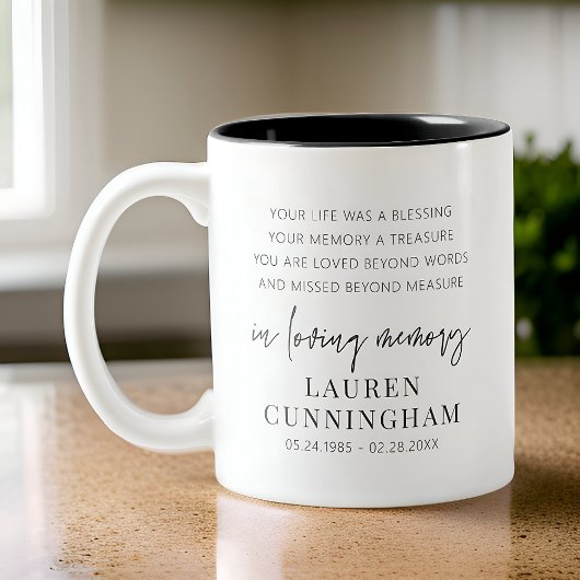 Tasse 2 Couleurs Mémorial Moderne Élégant Simple Chic