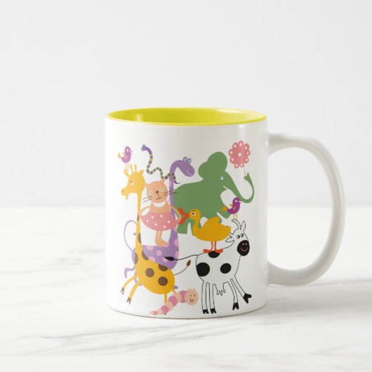 Tasse 2 Couleurs Ménagerie animale (Droit)