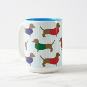 Tasse 2 Couleurs Ménagerie Dachshund (Devant gauche)