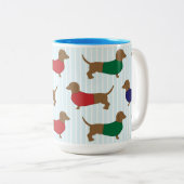 Tasse 2 Couleurs Ménagerie Dachshund (Devant droit)