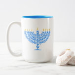 Tasse 2 Couleurs Menorah<br><div class="desc">Menorah illustrée</div>