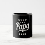 Tasse 2 Couleurs Mens Best Papa Ever - Funny Fathers Day<br><div class="desc">This design says,  Best Papa Ever. Great present idea for your father,  dad or grandpa in Father's Day,  Grandparents Day,  anniversary,  christmas or thanksgiving.</div>