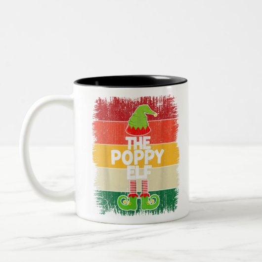 Tasse 2 Couleurs Mens Le Poppy Elf Matching Group Noël Party (Gauche)