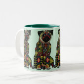 Tasse 2 Couleurs menthe d'amour carlin (Devant gauche)