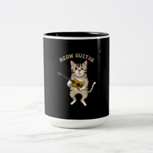Tasse 2 Couleurs Meow guitar cute Cat playing Guitar Funny Kitties