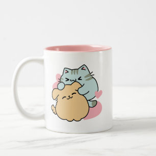 Tasse 2 Couleurs Meow & Woof Perfect Together - Cute Cat and Dog