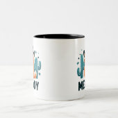 Tasse 2 Couleurs Meowdy Cowboy Casquette Cactus chat (Centre)