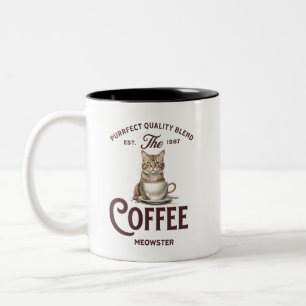 Tasse 2 Couleurs Meowster De Café : Drôle Cadeau D'Amoureux De Chat