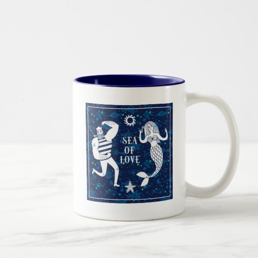 Tasse 2 Couleurs Mer d'affiche d'amour (Droit)