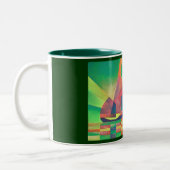 Tasse 2 Couleurs Mer de vert avec des joncs Abstraits cubes (Gauche)