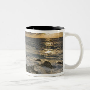 Tasse 2 Couleurs Mer des Caraïbes, Îles Caïmans. Vagues déferlantes