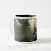 Tasse 2 Couleurs Mer orageuse avec le phare (Devant gauche)