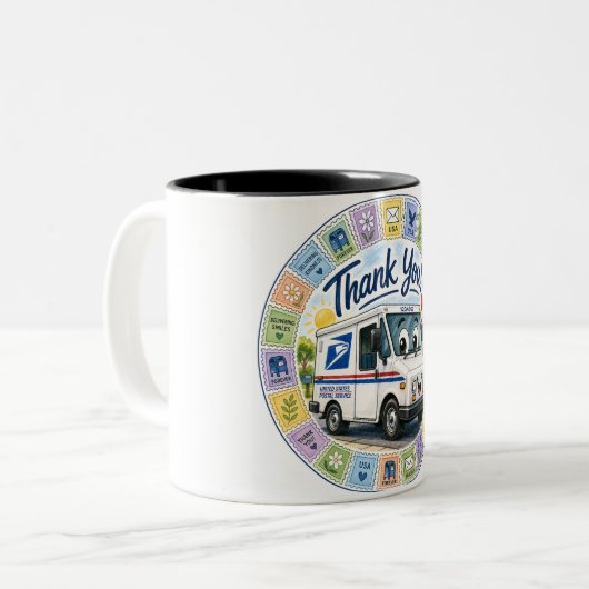 Tasse 2 Couleurs Merci aux travailleurs postaux  (Devant gauche)