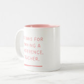 Tasse 2 Couleurs Merci de faire la différence, professeur. (Devant gauche)