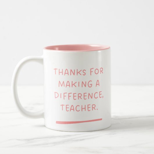 Tasse 2 Couleurs Merci de faire la différence, professeur. (Gauche)