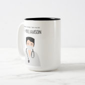 Tasse 2 Couleurs Merci de l'illustration du médecin mâle (Devant gauche)