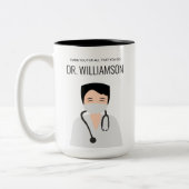Tasse 2 Couleurs Merci de l'illustration du médecin mâle (Gauche)