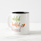 Tasse 2 Couleurs Merci gracieux béni (Devant gauche)