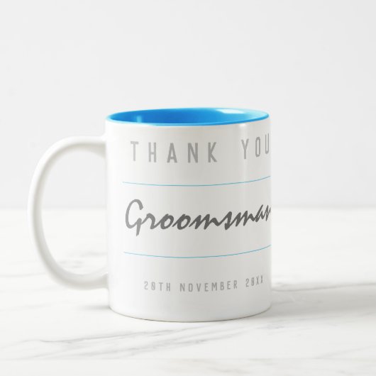 Tasse 2 Couleurs Merci Groomsman (Gauche)