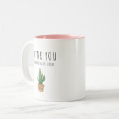 Tasse 2 Couleurs Merci pour m'aider à grandir, cactus rose (Devant gauche)