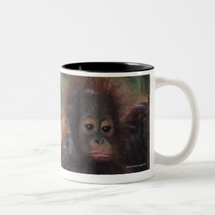 Tasse 2 Couleurs Mère d'orang-outan avec le bébé
