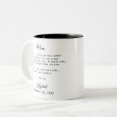 Tasse 2 Couleurs Mère du cadeau de mariée (Devant gauche)