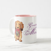 Tasse 2 Couleurs Mère du coeur de Dachshund (Devant gauche)
