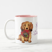 Tasse 2 Couleurs Mère du coeur de Dachshund (Gauche)
