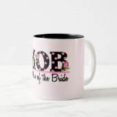 Tasse 2 Couleurs Mère du lettrage de tulipe de la jeune mariée (Devant droit)