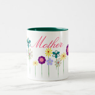Tasse 2 Couleurs Mère - fleurs lumineuses pour elle