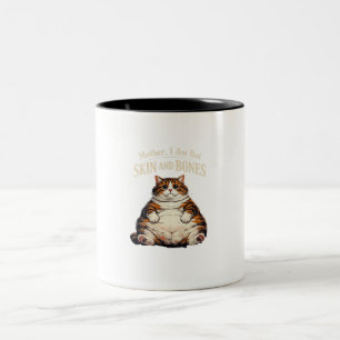 Tasse 2 Couleurs Mère, je ne suis que peau et os – Drôle de chat gr