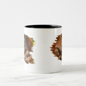 Tasse 2 Couleurs Mère Orangoutane tenant deux bébés (Centre)