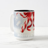 Tasse 2 Couleurs Merry Christmas Candy Cane -  (Devant gauche)