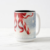 Tasse 2 Couleurs Merry Christmas Candy Cane -  (Devant droit)